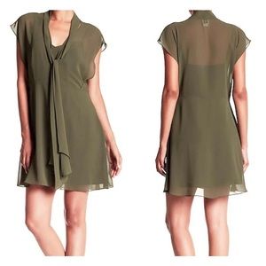 🌺SOLD ON BAY🌺 $325 Haute Hippie Front Tie Dress XSmall 0 2 Green Optional Liner